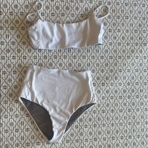 Left On Friday white Bikini Set Hi tide bottom, pool days top